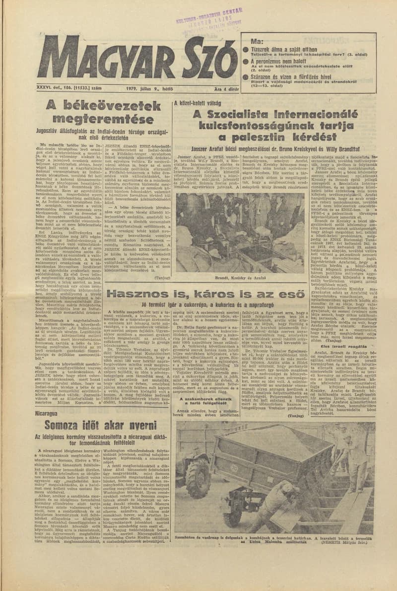 Magyar Szó, 36. évf. 1979. július 9. 186. sz. 1–16. oldal