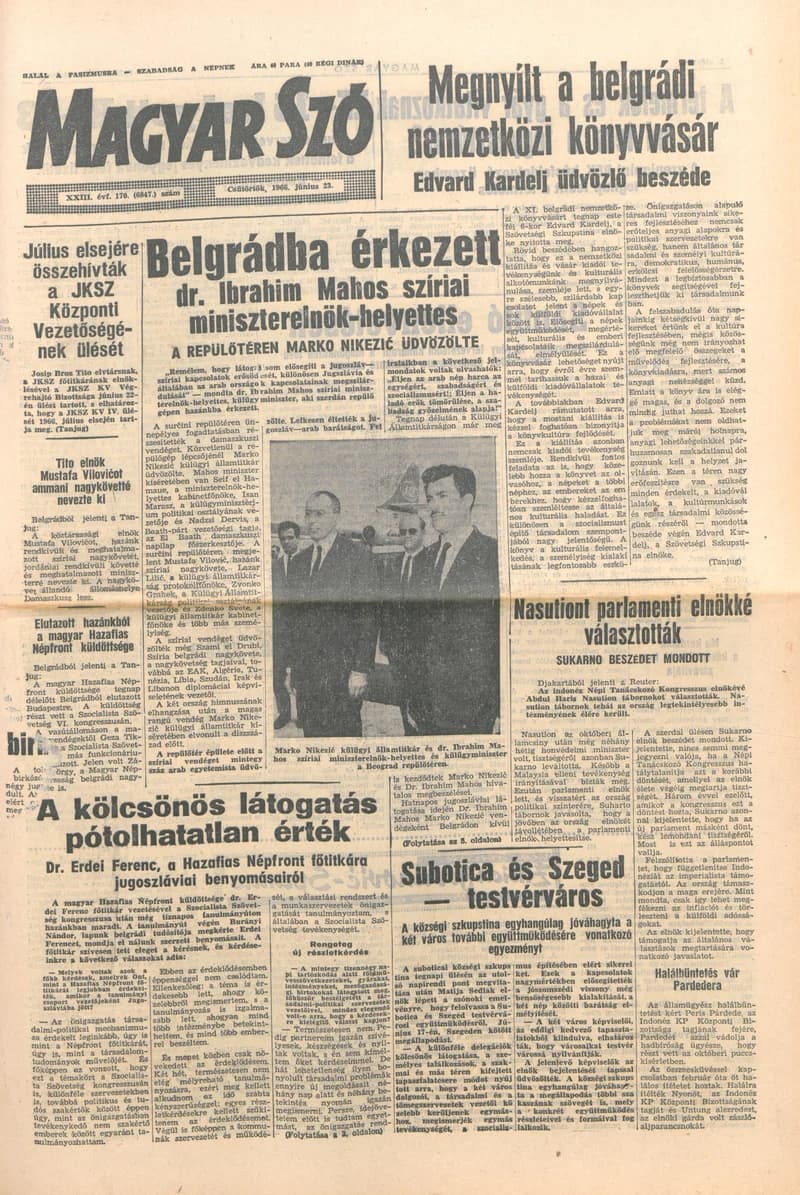 Magyar Szó, 23. évf. 1966. június 23. 170. sz.