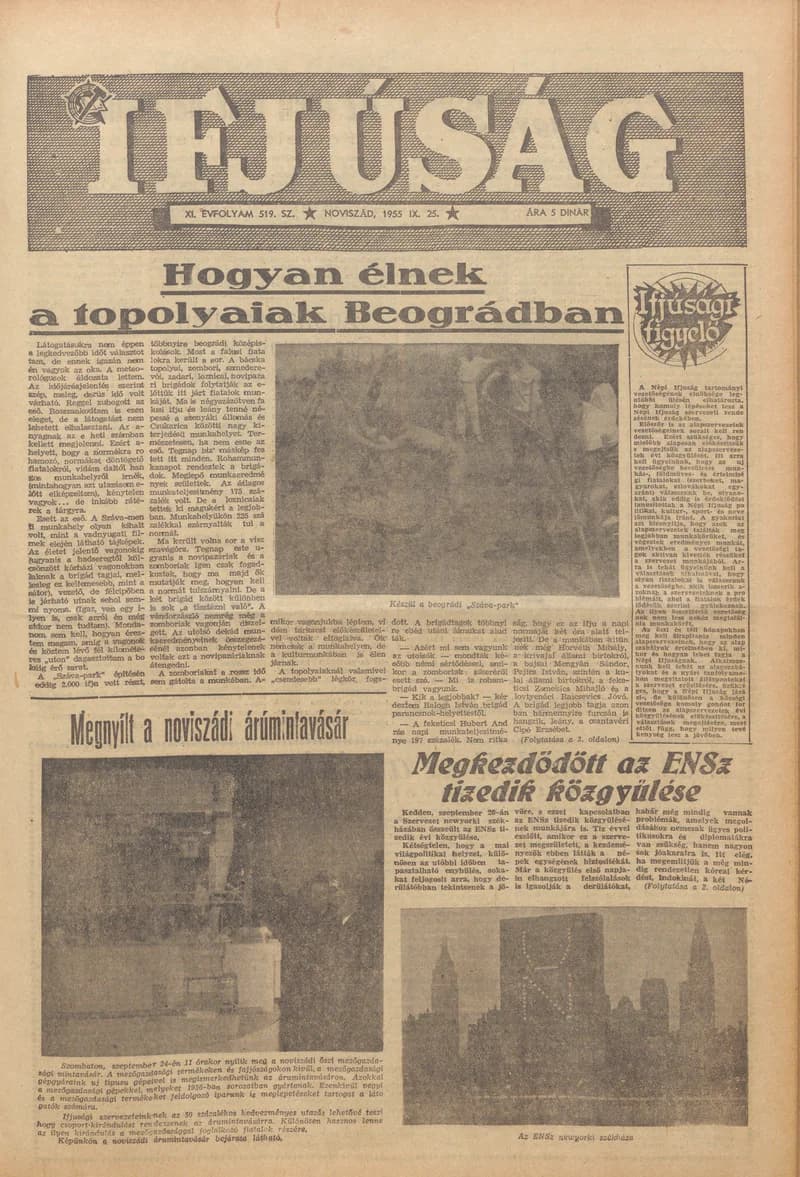 Ifjúság, 11. évf. 1955. szeptember 25. 519. sz.