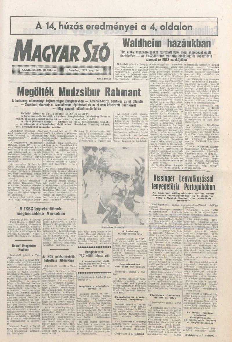 Magyar Szó, 32. évf. 1975. augusztus 16. 224. sz.