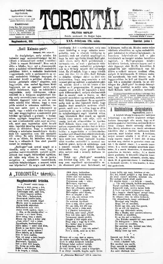 Torontál, 30. évf. 1901. június 1. 124. sz.
