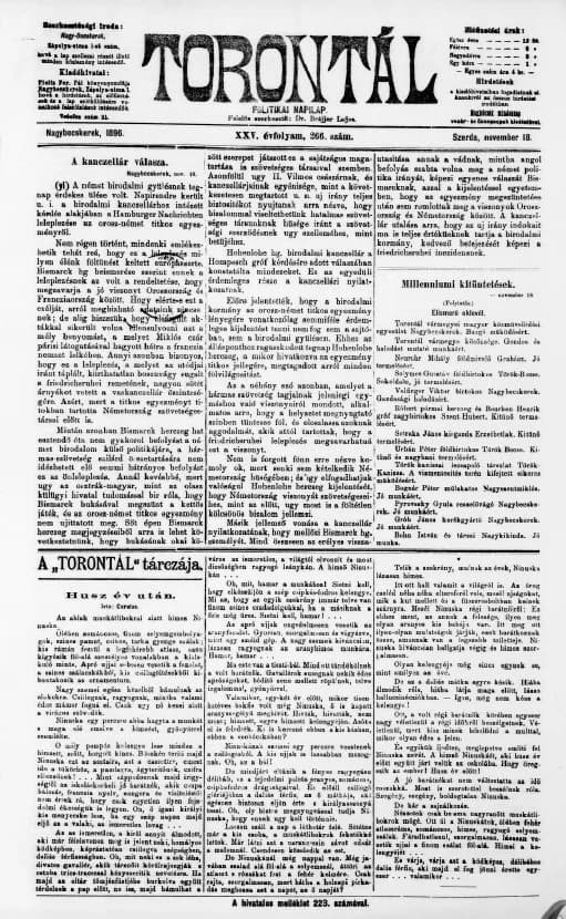 Torontál, 25. évf. 1896. november 18. 266. sz.