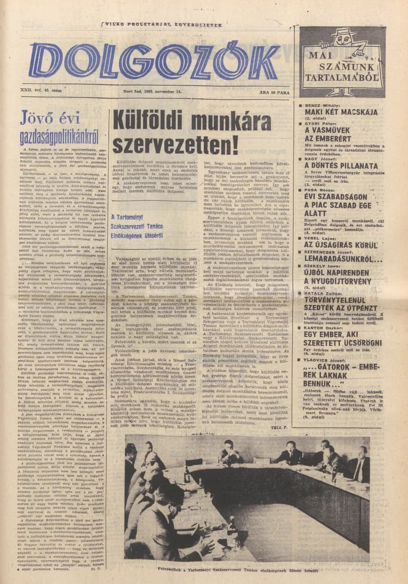 Dolgozók, 23. évf. 1969. november 14. 45. sz.