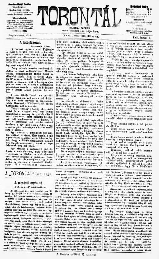 Torontál, 28. évf. 1899. február 7. 30. sz.