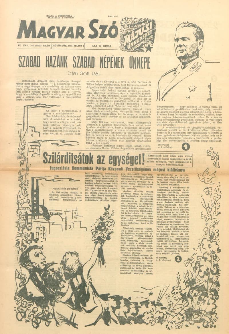 Magyar Szó, 9. évf. 1952. május 1. 105. sz. 1–20. oldal