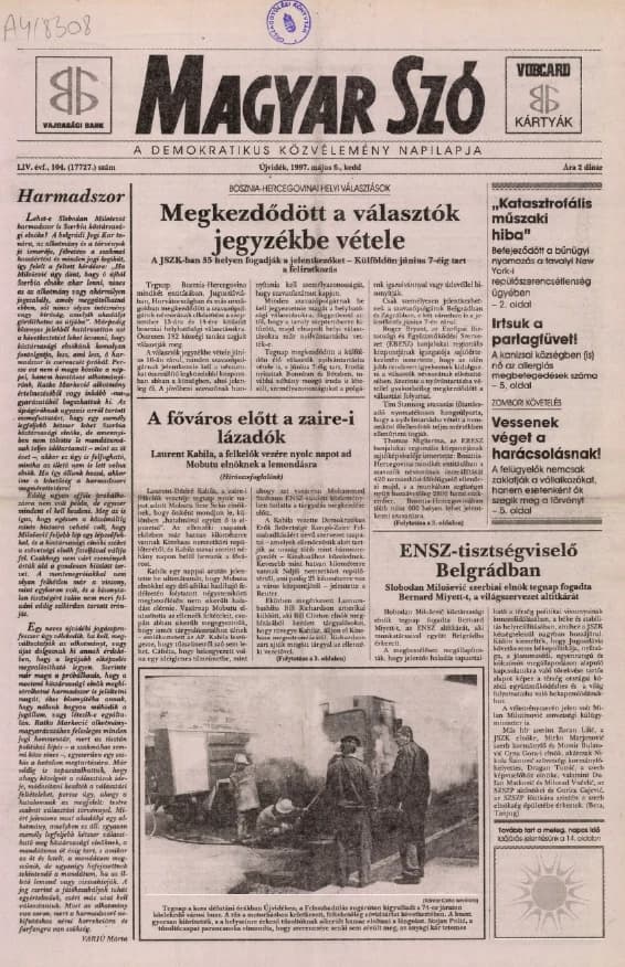 Magyar Szó, 54. évf. 1997. május 6. 104. sz. 1–16. oldal