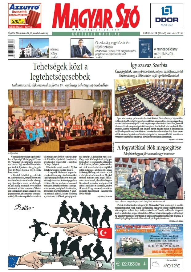 Magyar Szó, 73. évf. 2016. március 19. – 20. 64. sz. 1–44. oldal