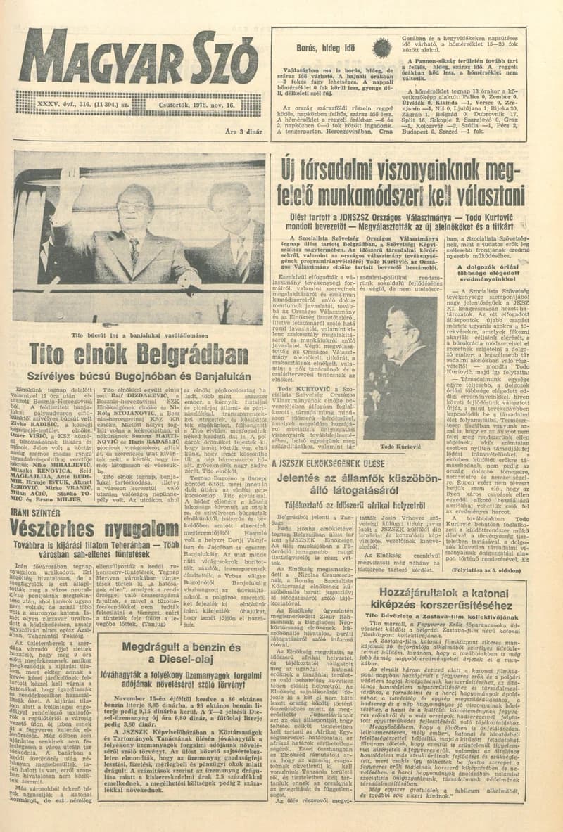 Magyar Szó, 35. évf. 1978. november 16. 316. sz. 1–20. oldal