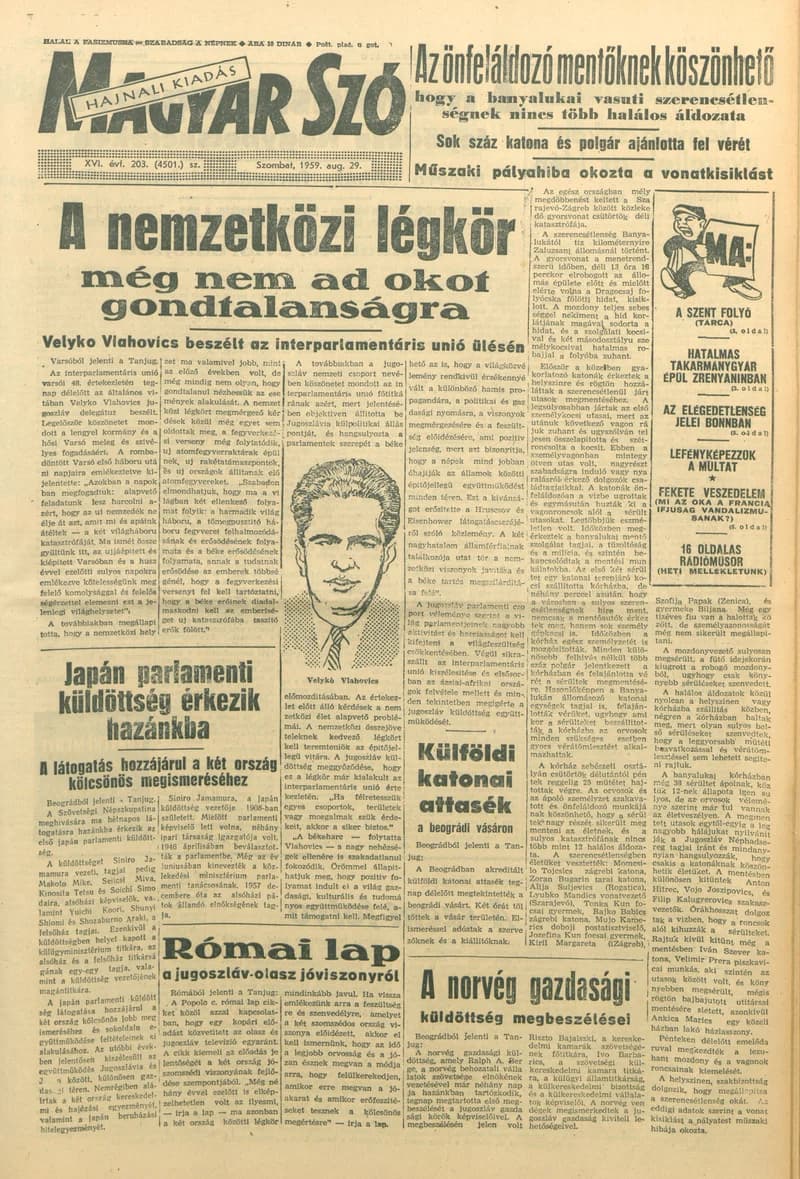 Magyar Szó, 16. évf. 1959. augusztus 29. 203. sz. 1–22. oldal