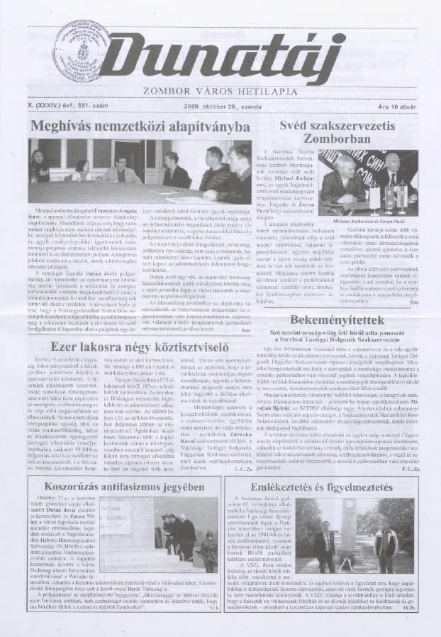 Dunatáj, 11. évf. 2009. október 28. 551. sz.