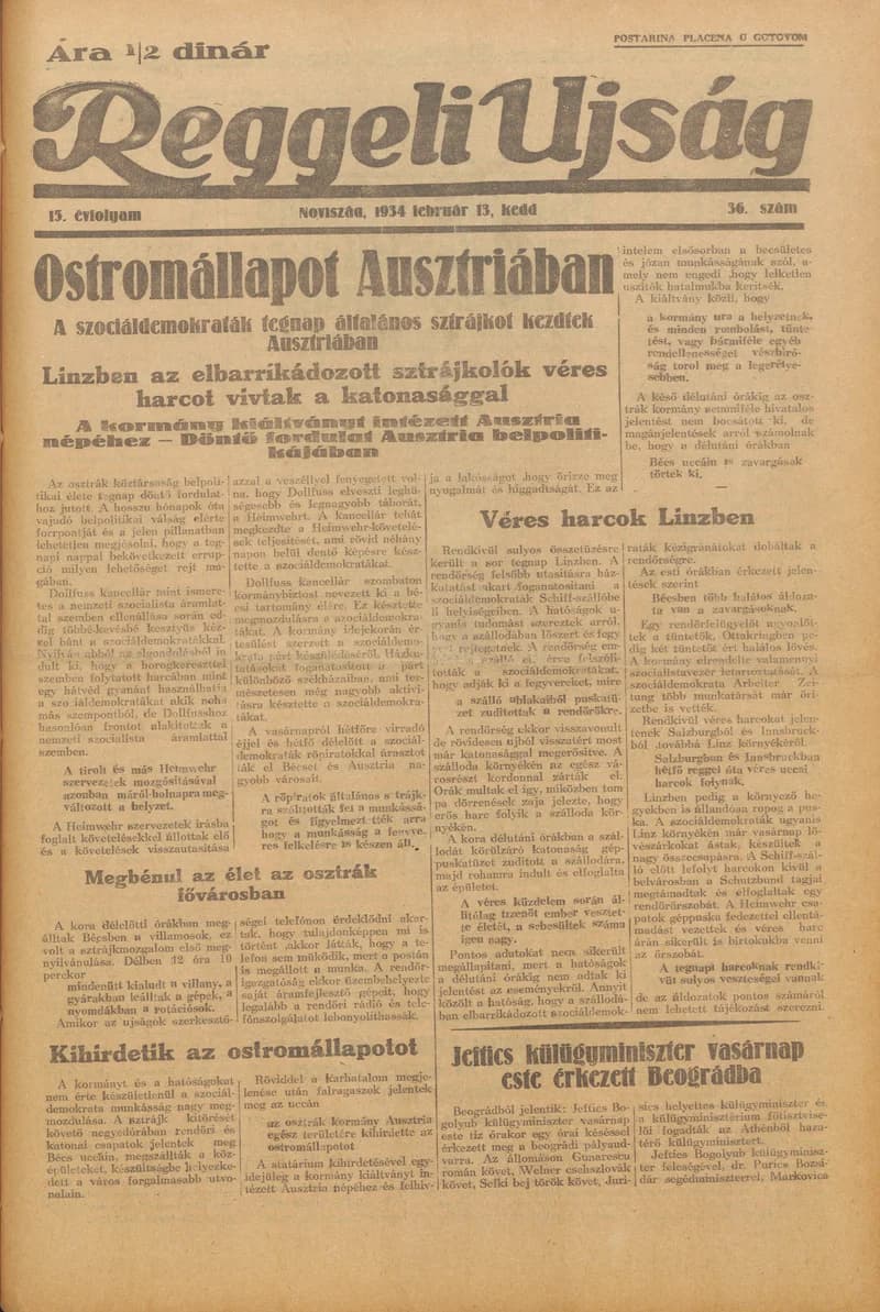 Reggeli Újság, 15. évf. 1934. február 13. 36. sz.