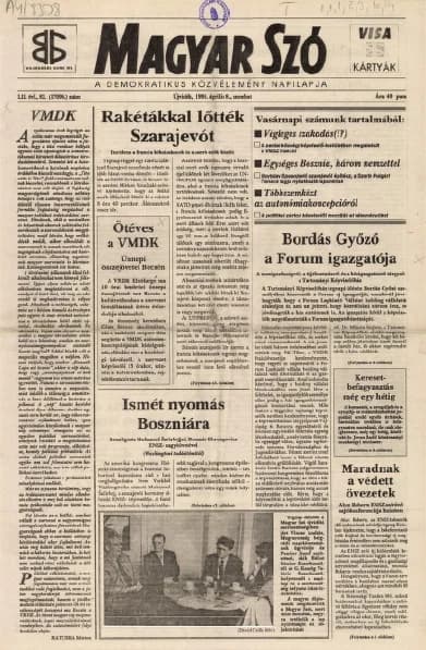Magyar Szó, 52. évf. 1995. április 8. 82. sz. 1–16. oldal