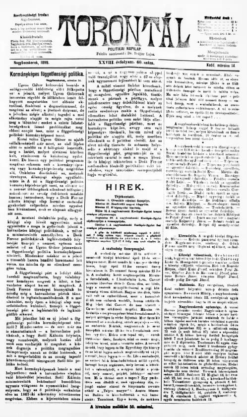 Torontál, 28. évf. 1899. március 14. 60. sz.
