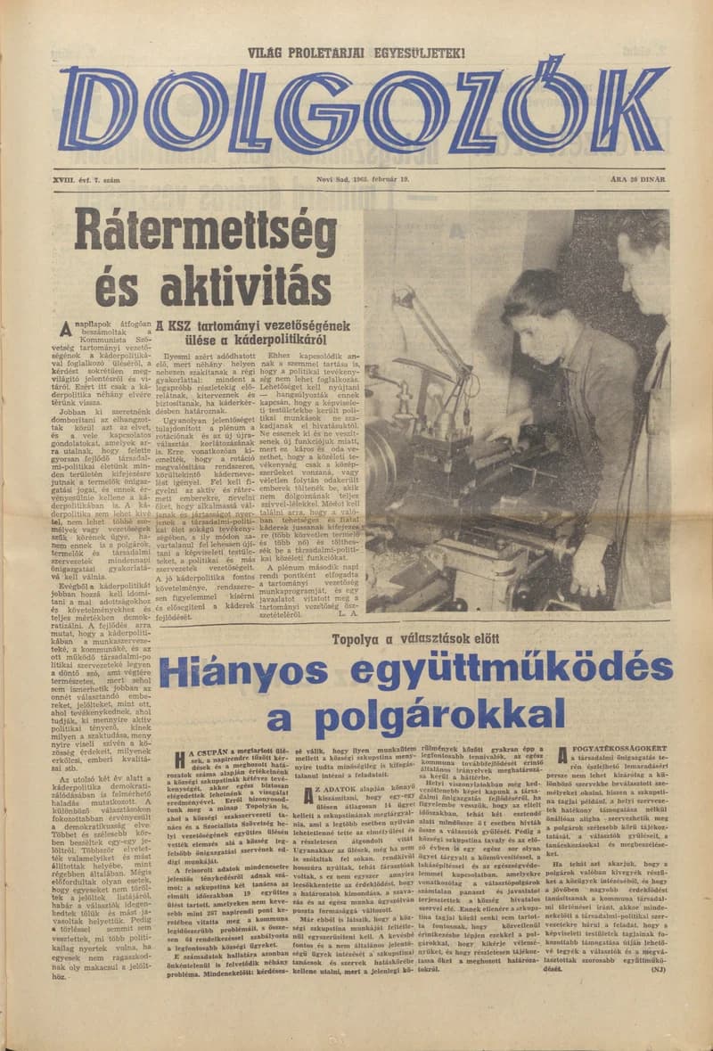 Dolgozók, 19. évf. 1965. február 19. 7. sz.
