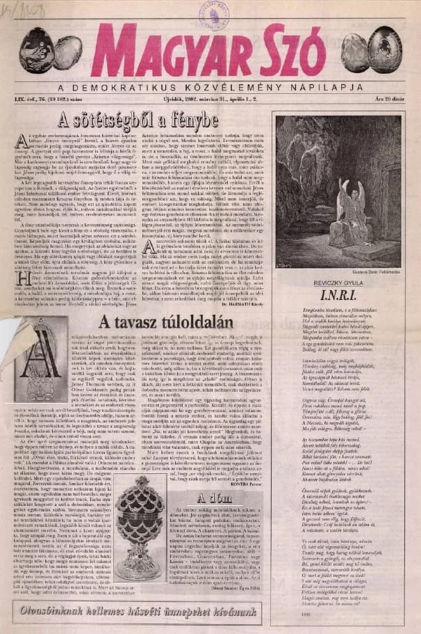 Magyar Szó, 59. évf. 2002. március 31. – április 2. 76. sz. 1–36. oldal