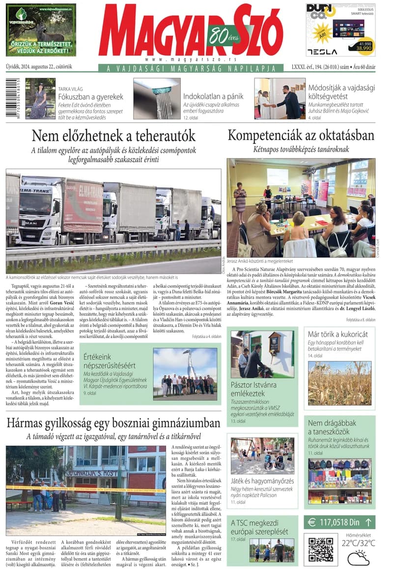Magyar Szó, 81. évf. 2024. augusztus 22. 194. sz. 1–20. oldal