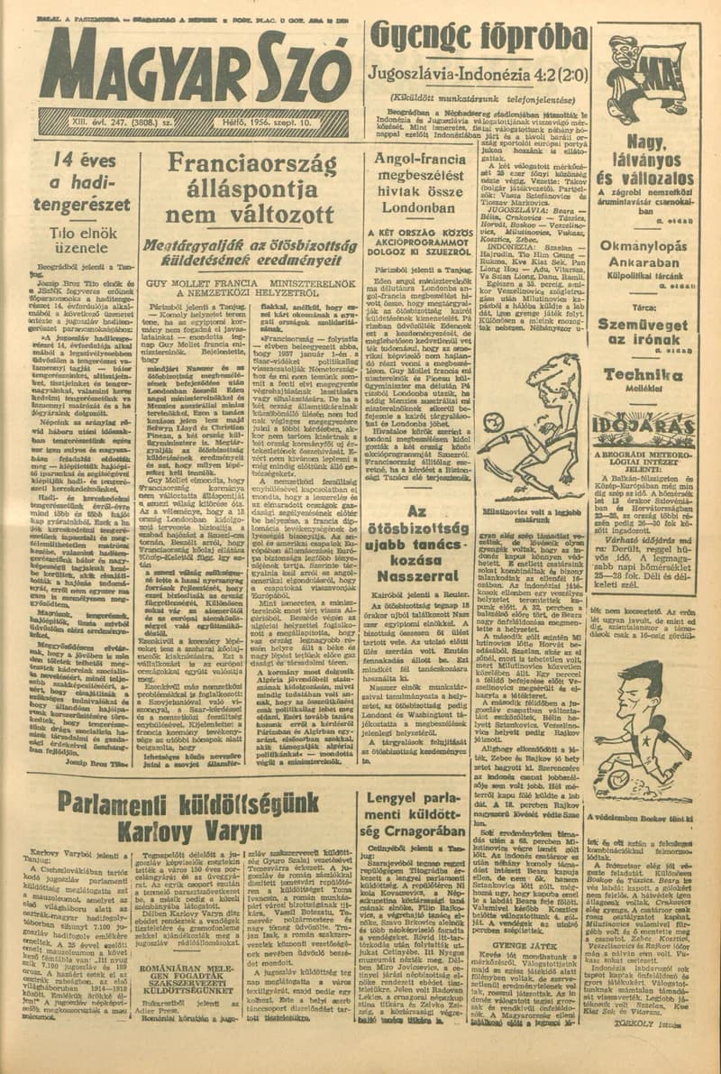Magyar Szó, 13. évf. 1956. szeptember 10. 247. sz. 1–10. oldal