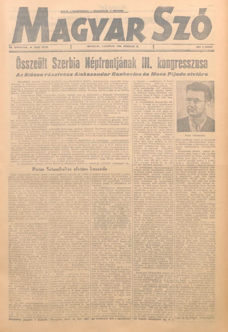 Magyar Szó, 7. évf. 1950. február 26. 48. sz. 1–4. oldal