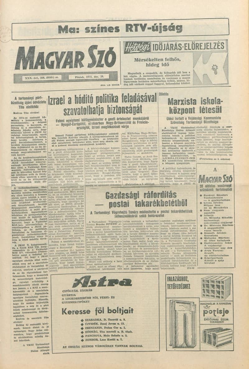 Magyar Szó, 30. évf. 1973. december 28. 356. sz.