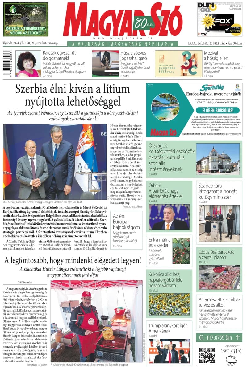 Magyar Szó, 81. évf. 2024. július 20. 166. sz. 1–20. oldal