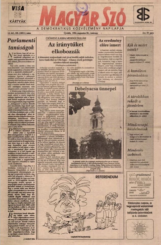 Magyar Szó, 51. évf. 1994. augusztus 28. 182. sz.
