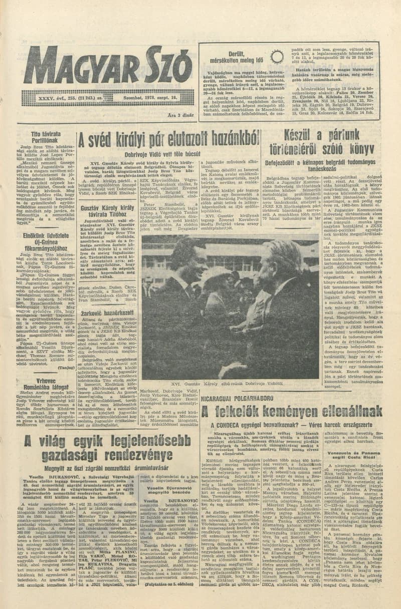Magyar Szó, 35. évf. 1978. szeptember 16. 255. sz. 1–20. oldal