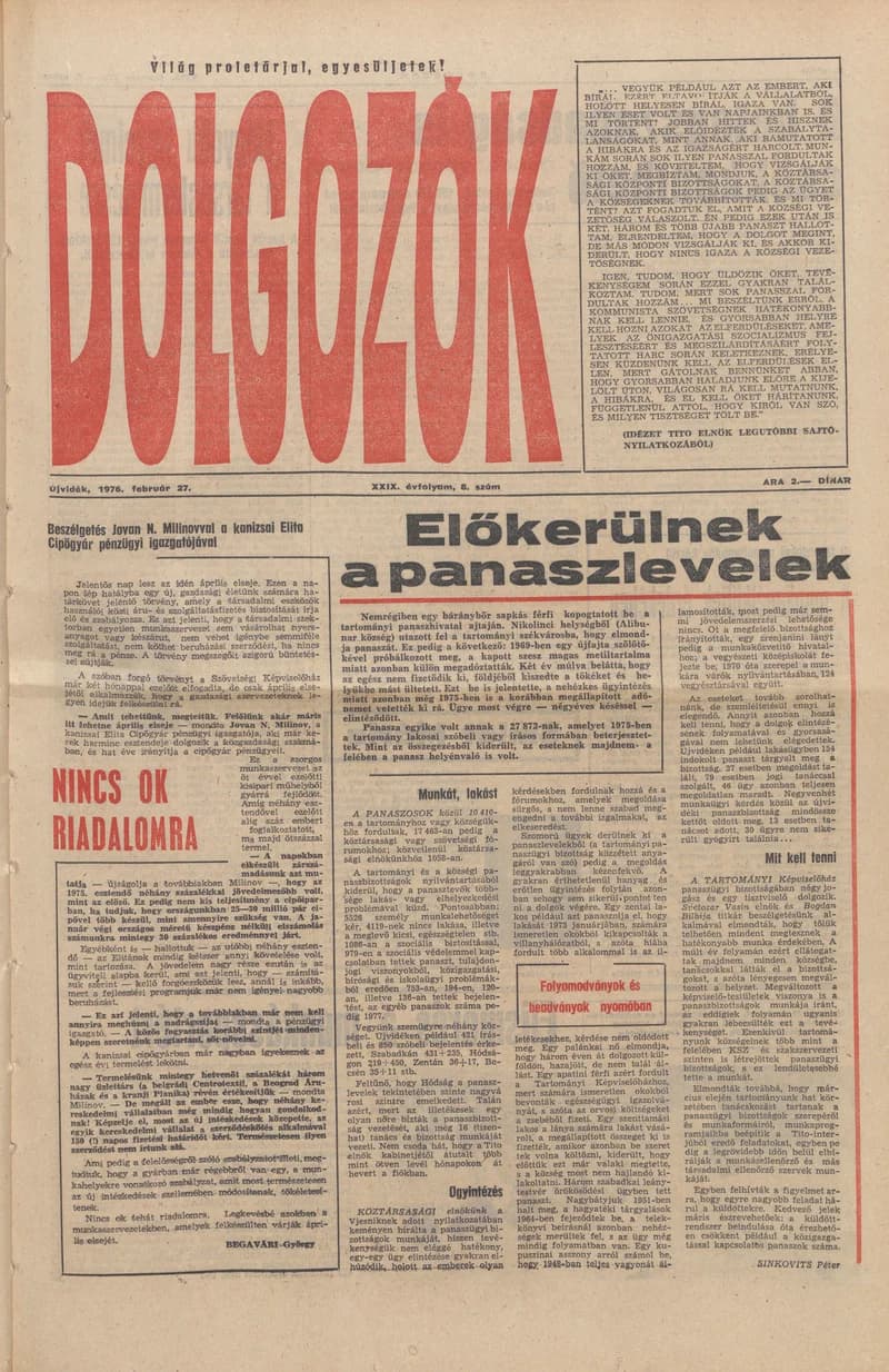 Dolgozók, 30. évf. 1976. február 27. 8. sz.