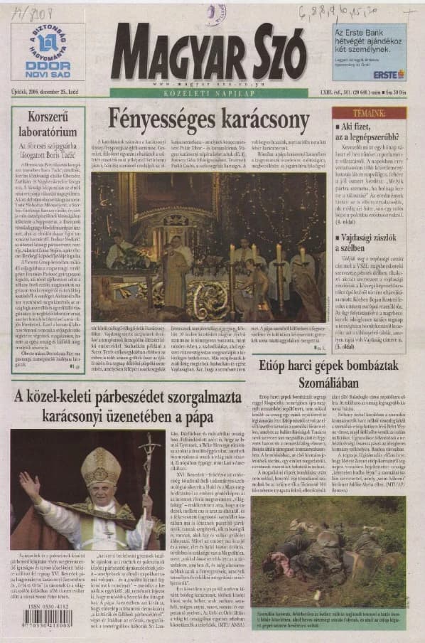 Magyar Szó, 63. évf. 2006. december 26. 301. sz. 1–12. oldal
