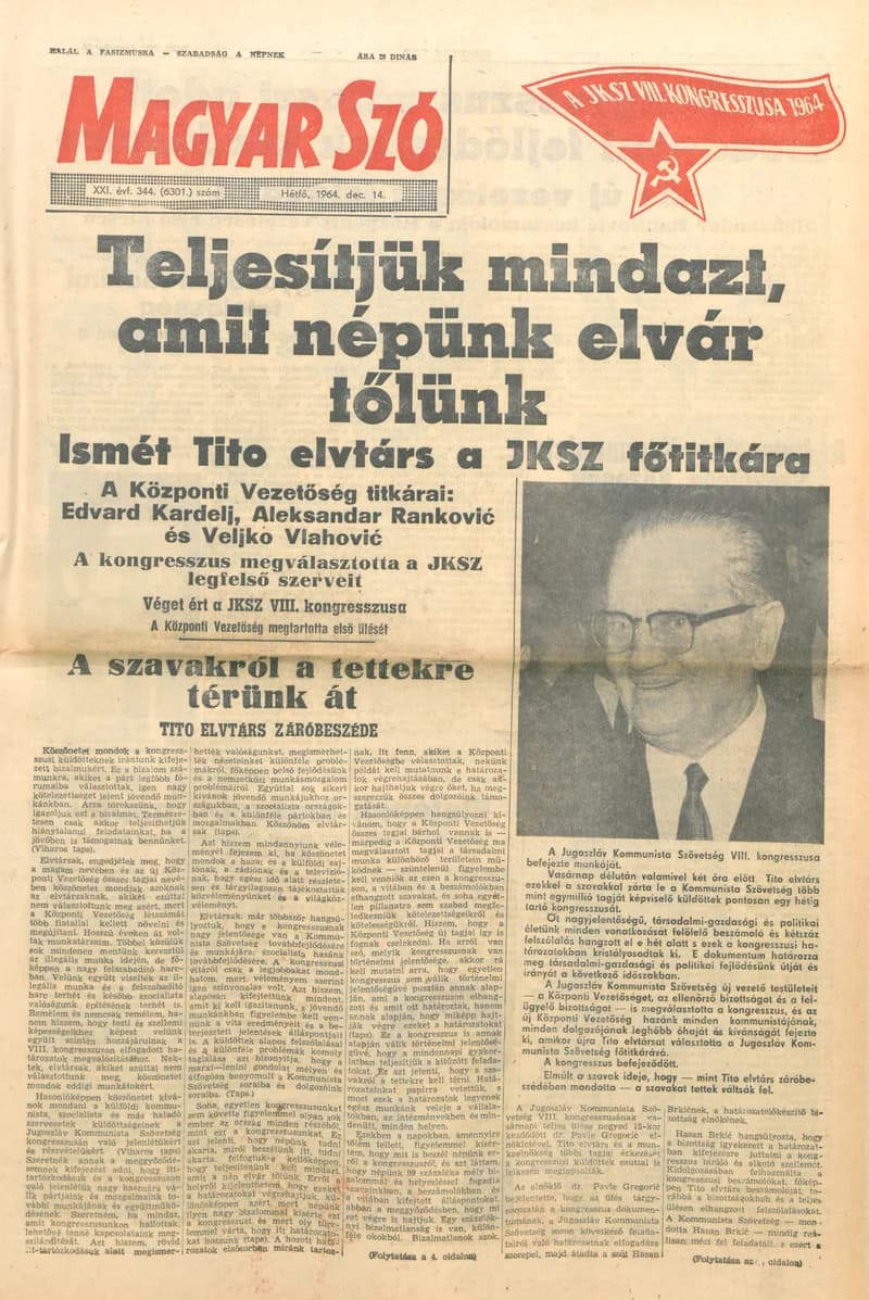 Magyar Szó, 21. évf. 1964. december 14. 344. sz. 1–16. oldal