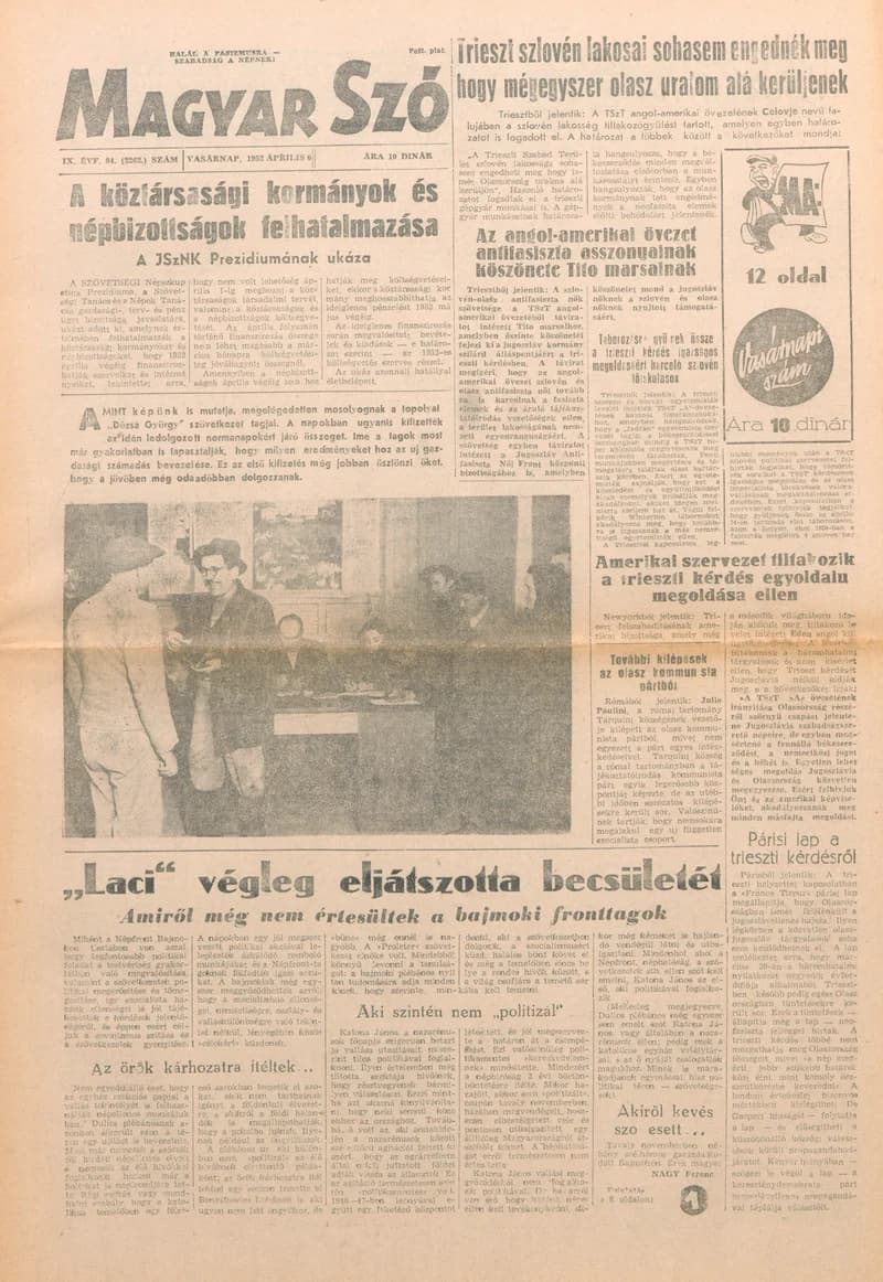 Magyar Szó, 9. évf. 1952. április 5. 84. sz.
