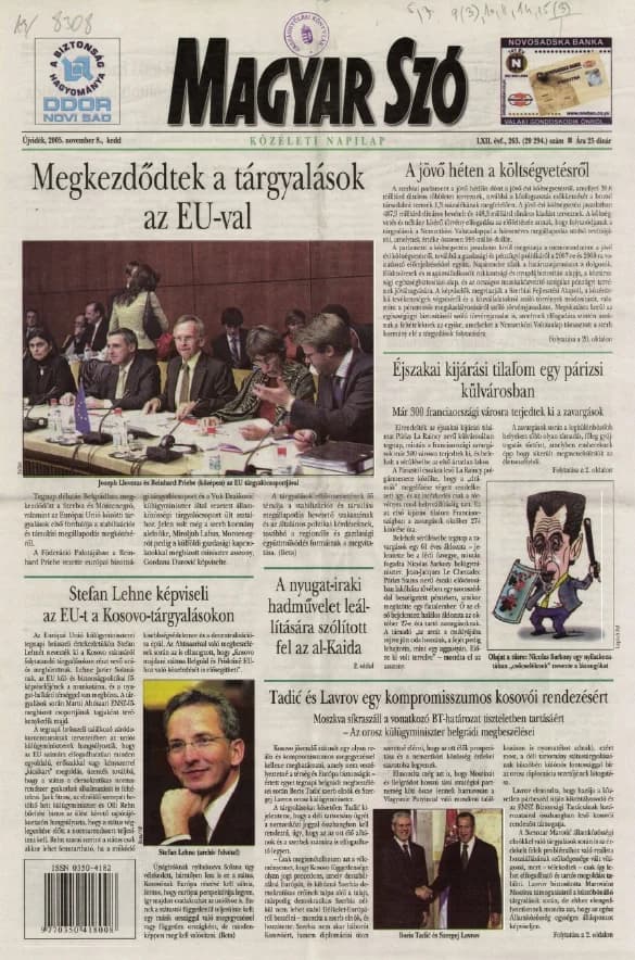 Magyar Szó, 62. évf. 2005. november 8. 263. sz. 1–20. oldal