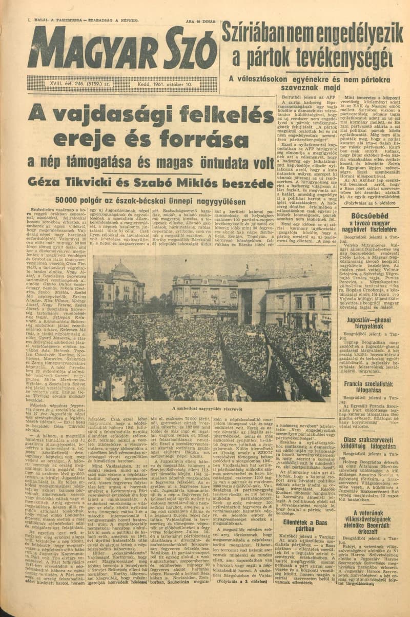 Magyar Szó, 18. évf. 1961. október 10. 246. sz. 1–16. oldal