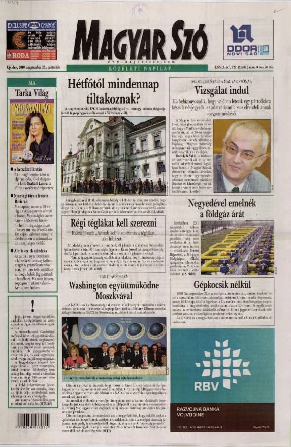 Magyar Szó, 67. évf. 2010. szeptember 23. 222. sz. 1–20. oldal
