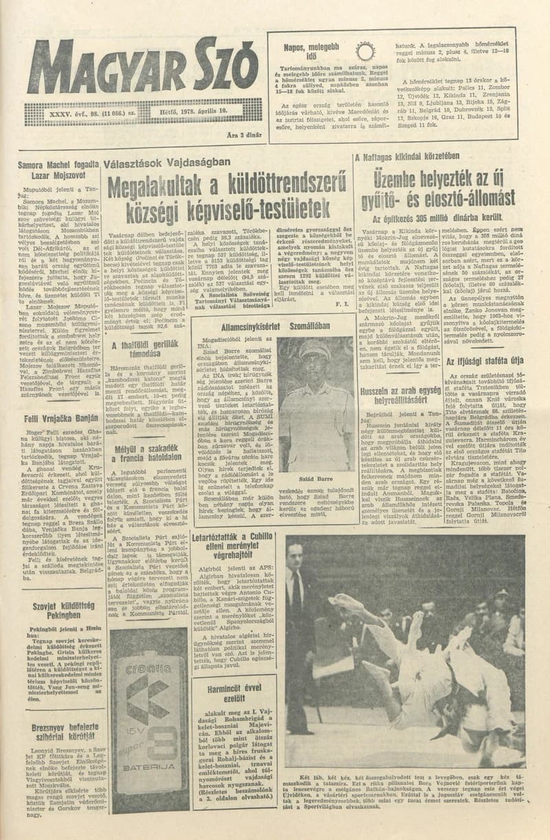 Magyar Szó, 35. évf. 1978. április 10. 98. sz. 1–8. oldal