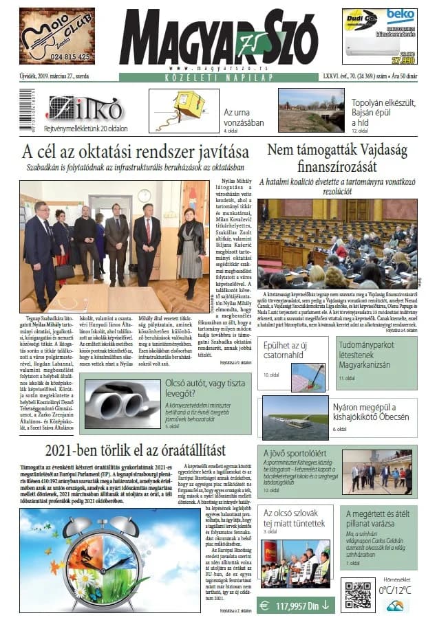 Magyar Szó, 76. évf. 2019. március 27. 70. sz. 1–16. oldal