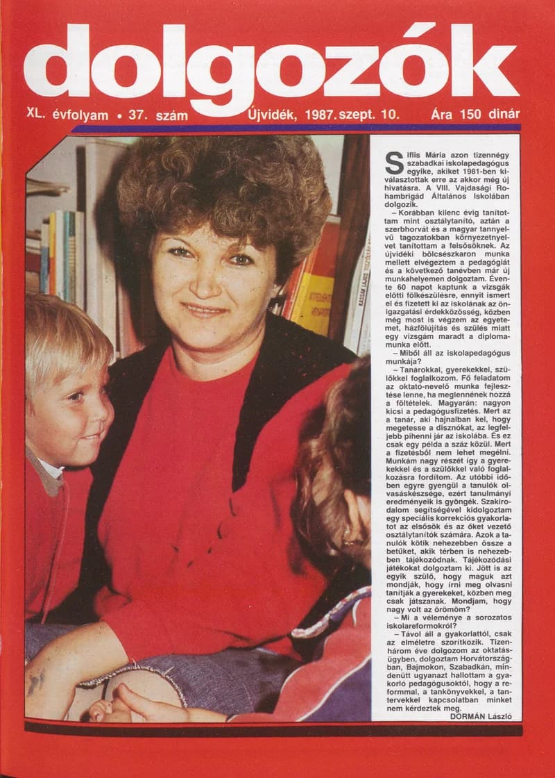 Dolgozók, 41. évf. 1987. szeptember 10. 37. sz.