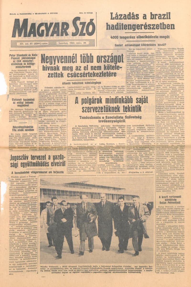Magyar Szó, 21. évf. 1964. március 28. 87. sz. 1–12. oldal
