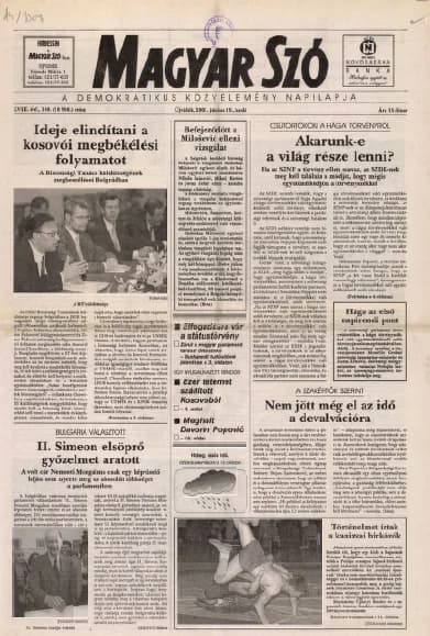 Magyar Szó, 58. évf. 2001. június 19. 140. sz. 1–16. oldal