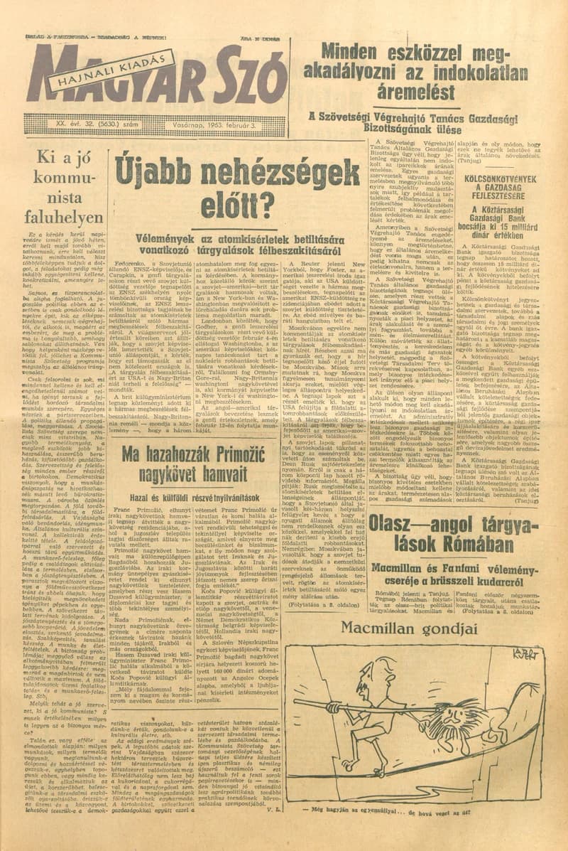 Magyar Szó, 20. évf. 1963. február 3. 32. sz. 1–24. oldal