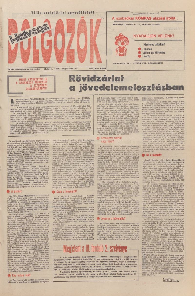 Dolgozók, 34. évf. 1980. augusztus 14. 32. sz.