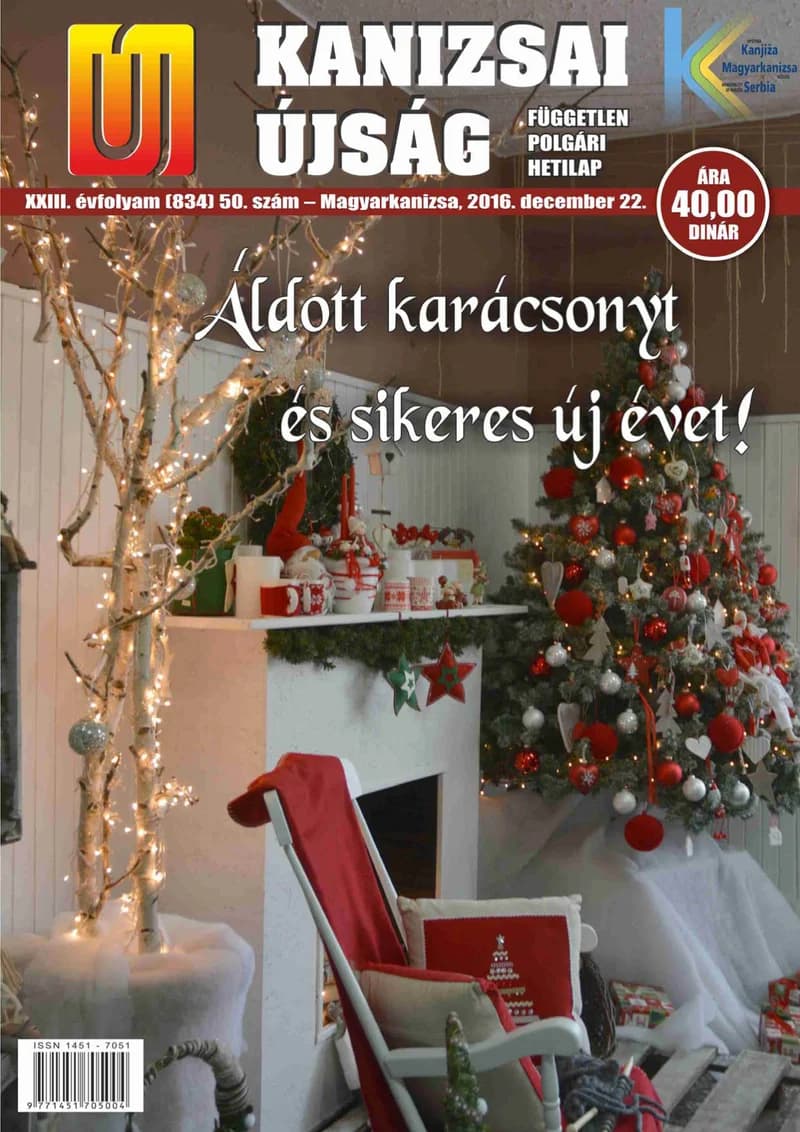 Új Kanizsai Újság, 23. évf. 2016. december 22. 50. sz.