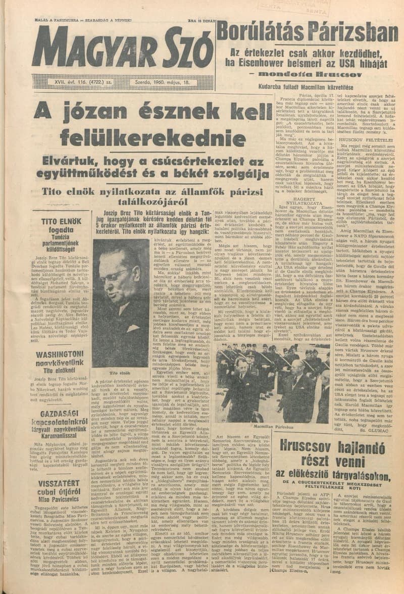 Magyar Szó, 17. évf. 1960. május 18. 116. sz. 1–12. oldal