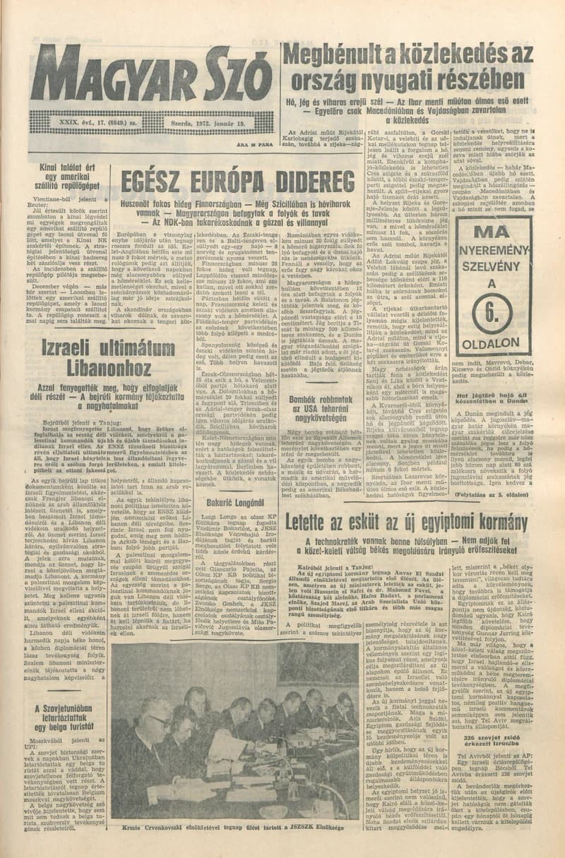 Magyar Szó, 29. évf. 1972. január 19. 17. sz. 1–16. oldal