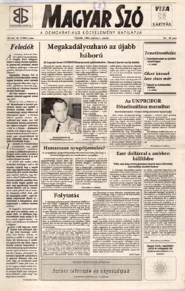 Magyar Szó, 52. évf. 1995. március 1. 49. sz. 1–16. oldal