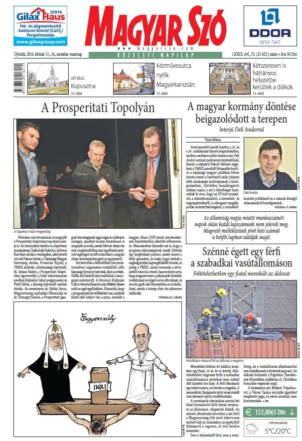 Magyar Szó, 73. évf. 2016. február 13. – 14. 35. sz. 1–48. oldal