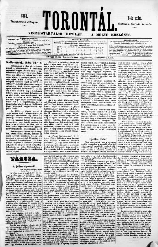 Torontál, 17. évf. 1888. február 9. 6. sz.