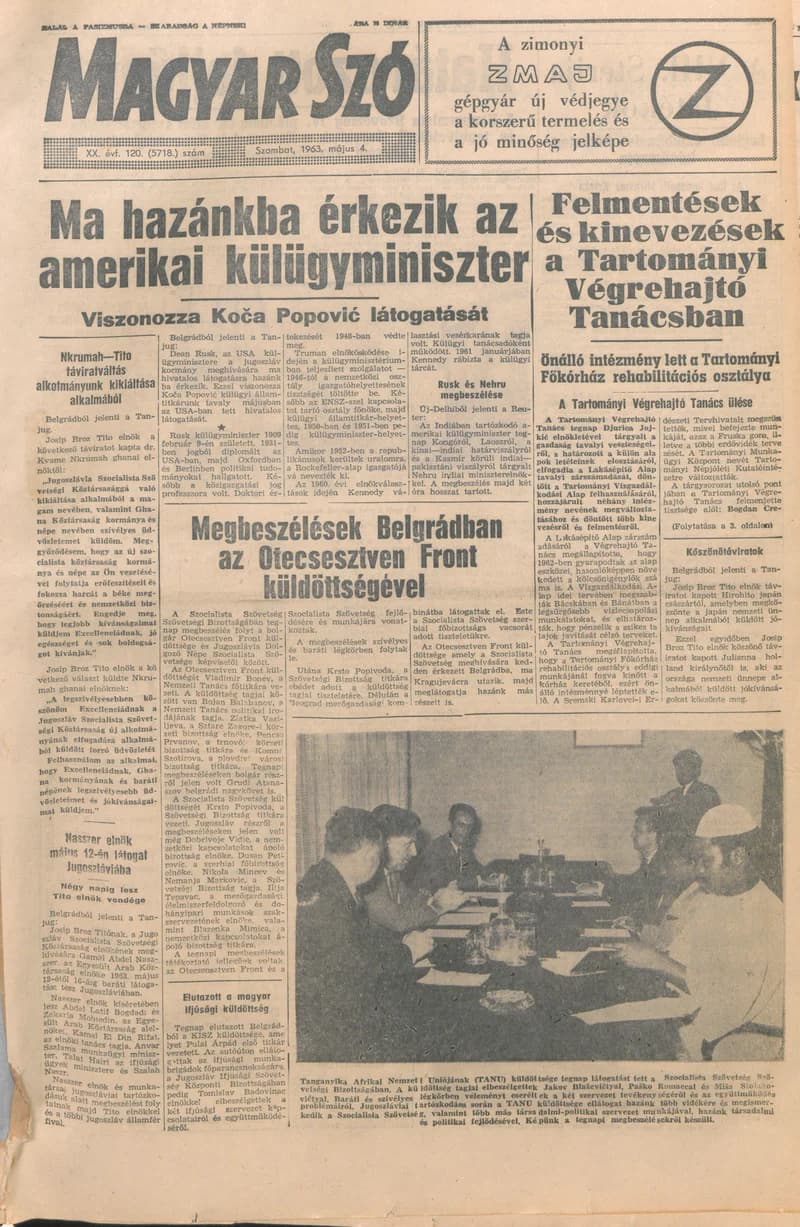 Magyar Szó, 20. évf. 1963. május 4. 120. sz. 1–12. oldal