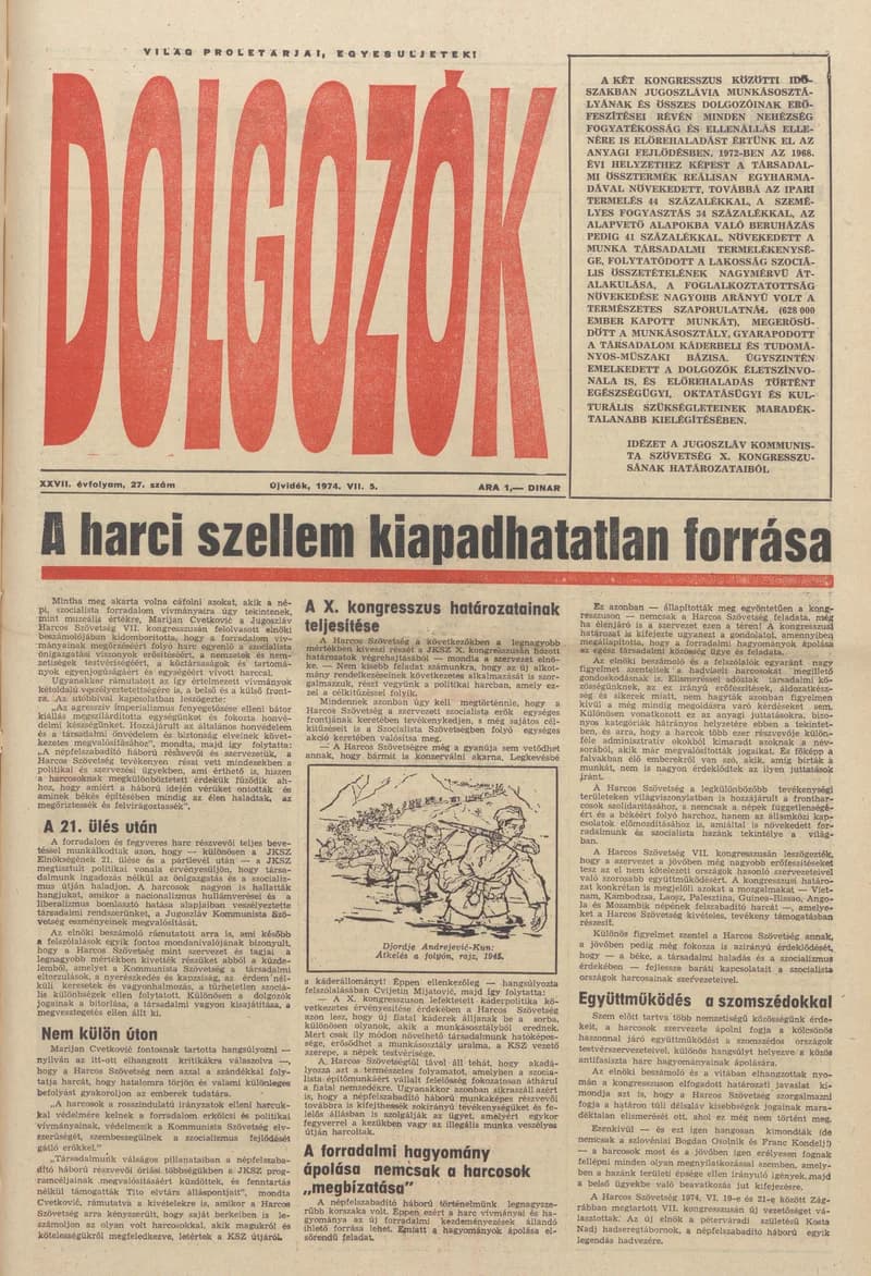 Dolgozók, 28. évf. 1974. július 5. 27. sz.