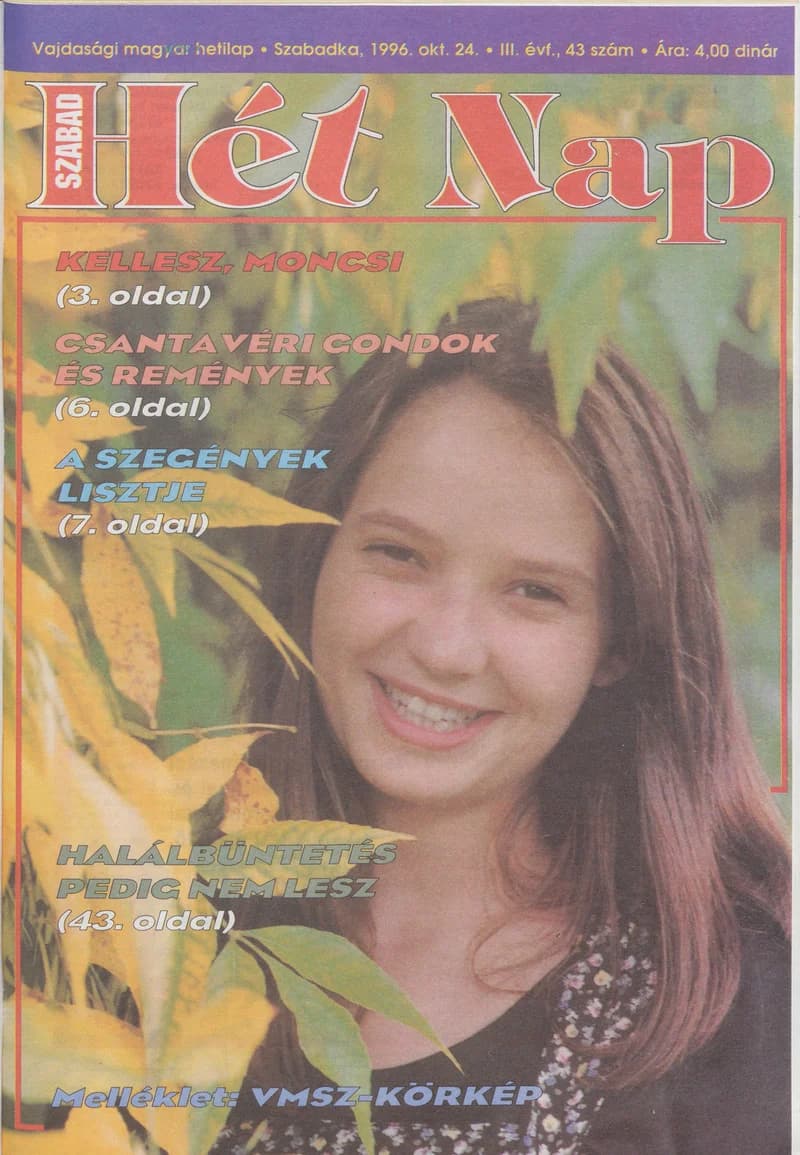 Szabad Hét Nap, 3. évf. 1996. október 24. 43. sz.