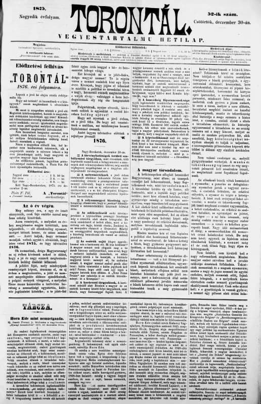 Torontál, 4. évf. 1875. december 30. 52. sz.
